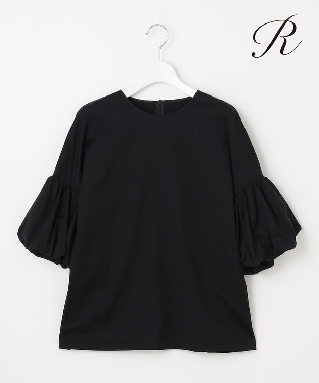 23区 S 【R(アール)】プレミアムコットンジャージー ボリュームスリーブカットソー ブラック系