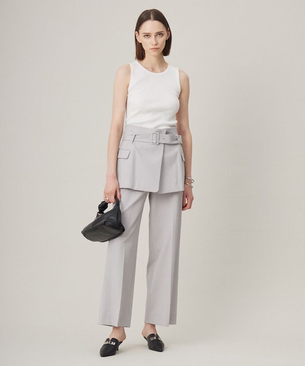 ICB 【洗える】オーガニックリブタンク カットソー オフホワイト系