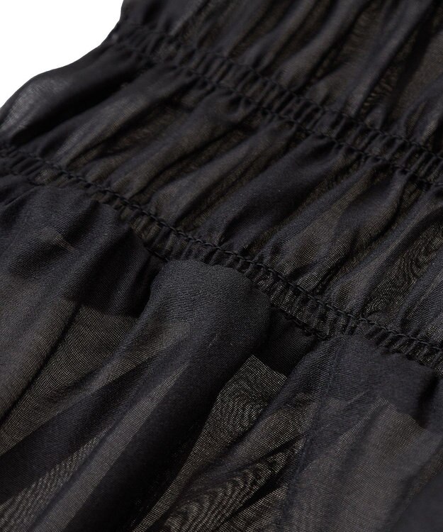 earth music&ecology ダブルフリルノースリブラウス Black