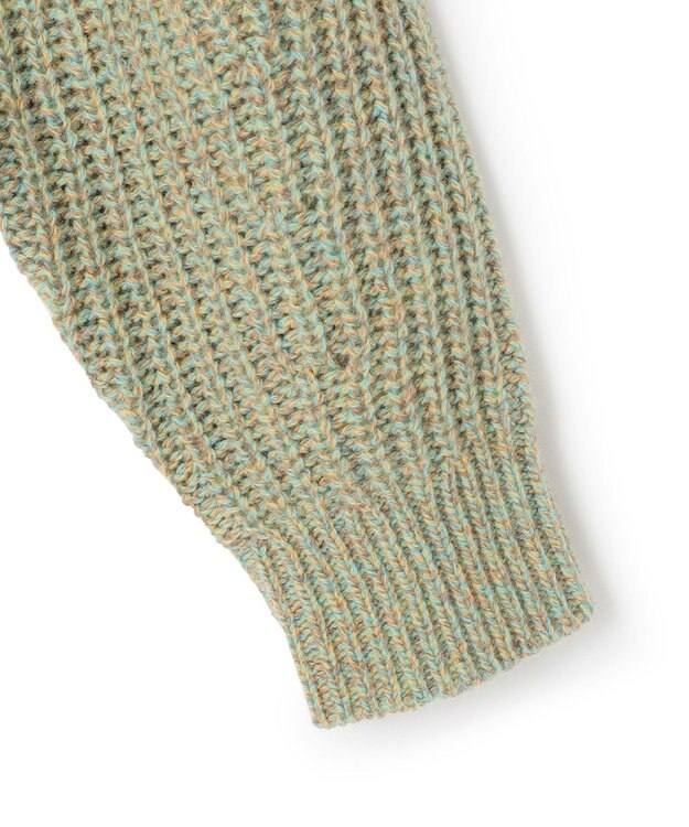 23区 L ウールバルキーカラーミックス ニット グリーン系