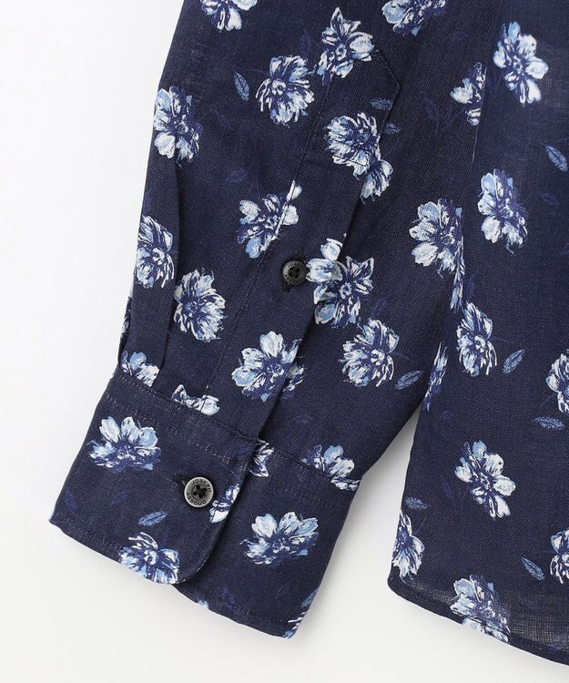 JOSEPH ABBOUD 【麻100％・軽い・涼しい】モイスチャー リネン シャツ ネイビー系6