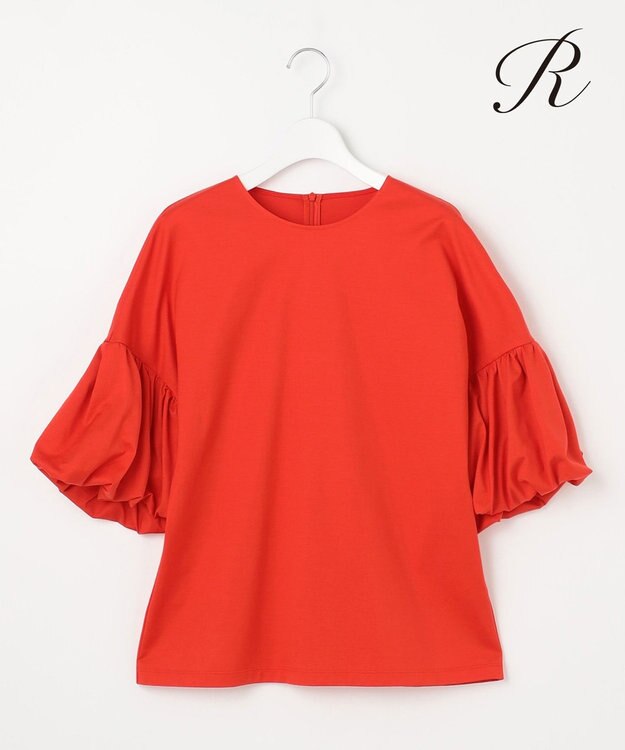 23区 【R(アール)】プレミアムコットンジャージー ボリュームスリーブカットソー ブラッドオレンジ系