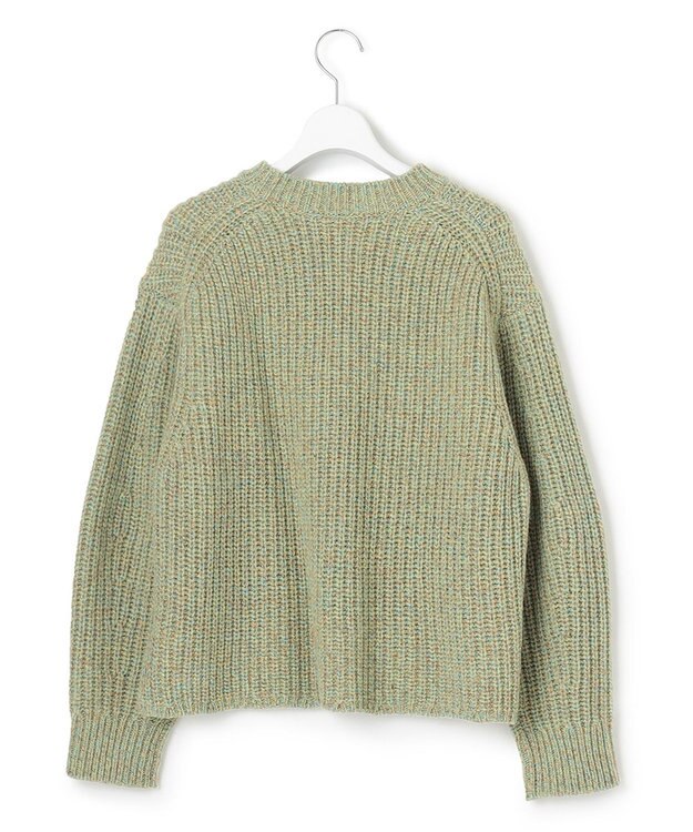 23区 L ウールバルキーカラーミックス ニット グリーン系