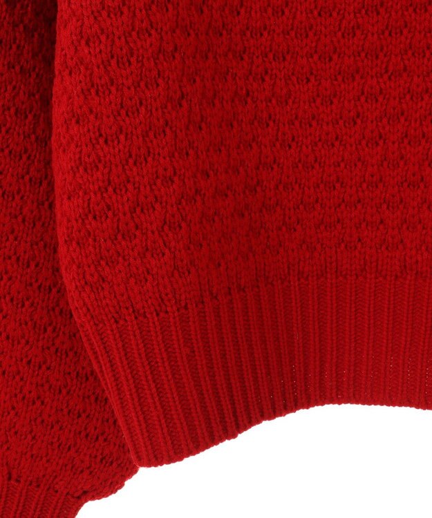 earth music&ecology ポコポコジャガードニットプルオーバー Red