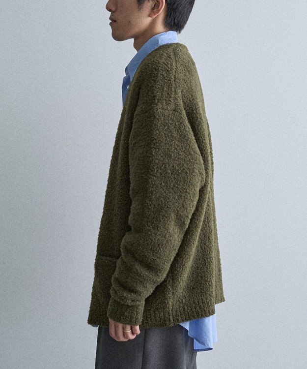 CRAFT STANDARD BOUTIQUE フェザーモールニットカーディガン Khaki