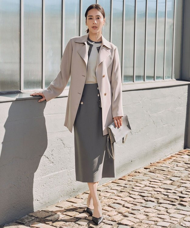 自由区 L 【アンサンブル対応・洗える】シャインハイゲージ カーディガン ライトベージュ