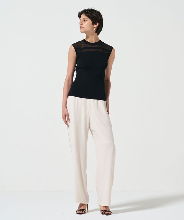 GRACE CONTINENTAL リブシアーニットトップ ブラック