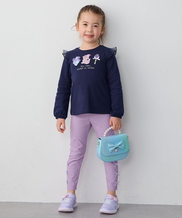 ANY KIDS リボンエナメル2WAY バッグ サックスブルー