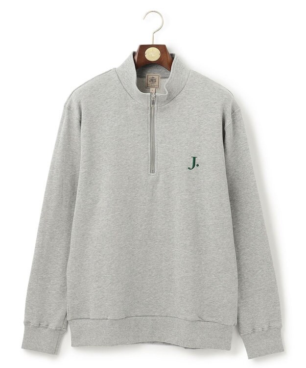 J.PRESS MEN 【WEB限定】J刺繍ハーフジップスウェット ライトグレー系