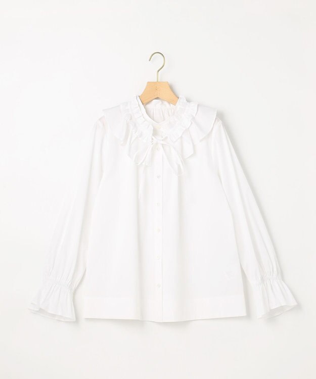 組曲 【先行予約・2WAY】エアリーシャーティングフリル襟 ブラウス ホワイト系