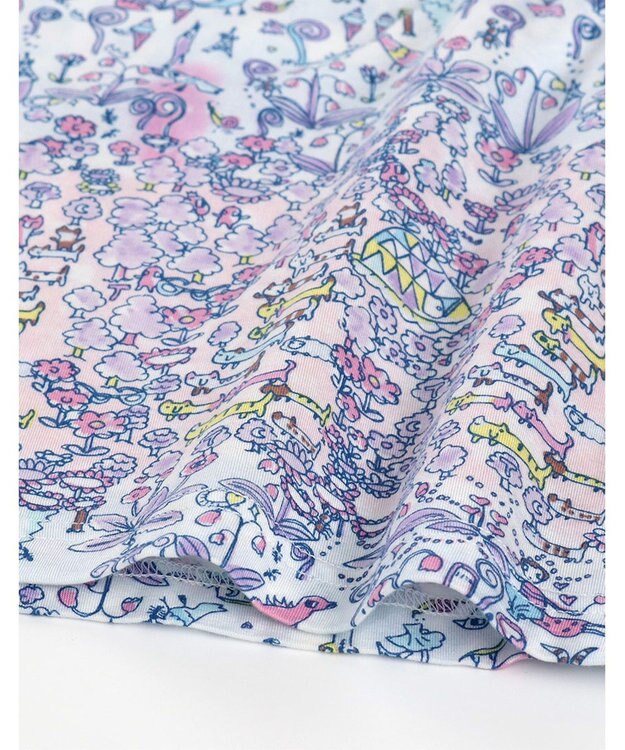 tsumori chisato SLEEP ツモリチサト パジャマ ベア天竺素材(トップス) 綿100%(ボトム) 4分袖 9分丈 レディース UDT113 /ワコール サックス