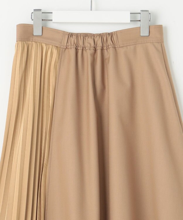 Feroux 【洗える】プリーツコンビ スカート ベージュ系