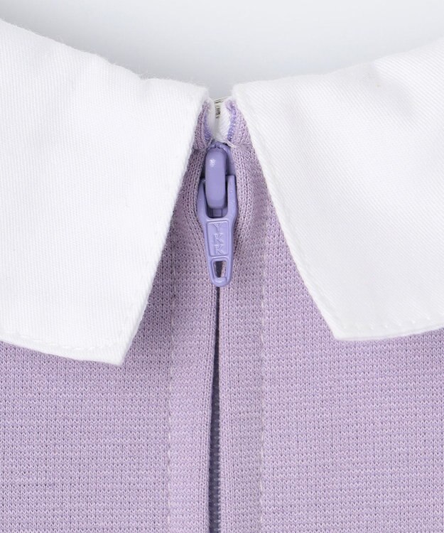 ANY KIDS 襟付きレースボンディングワンピース ラベンダー