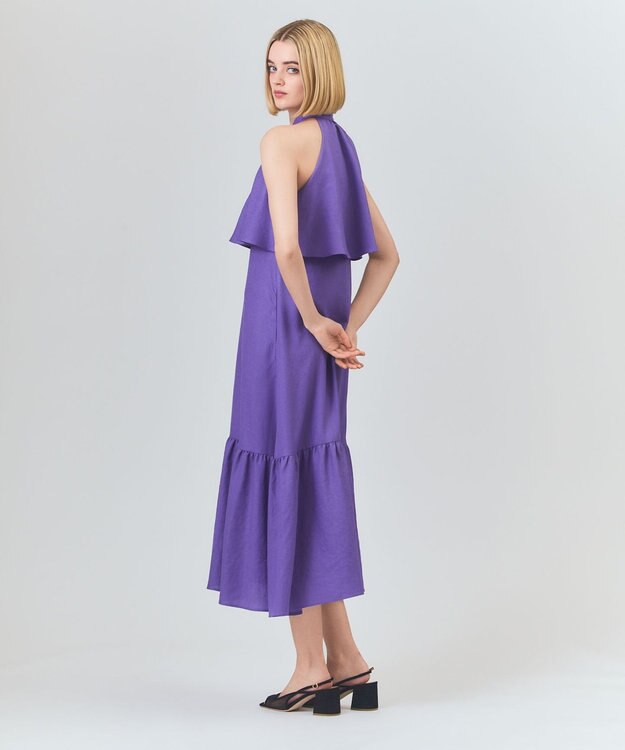 GRACE CONTINENTAL リネンライクホルタードレス パープル