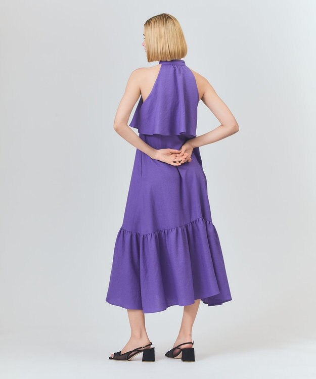 GRACE CONTINENTAL リネンライクホルタードレス パープル
