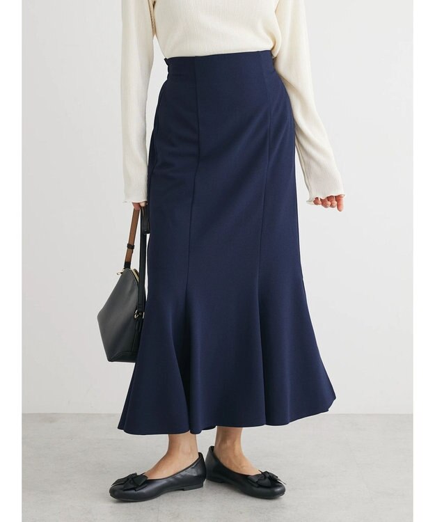 Green Parks ストレッチマーメイドスカート Dark Navy