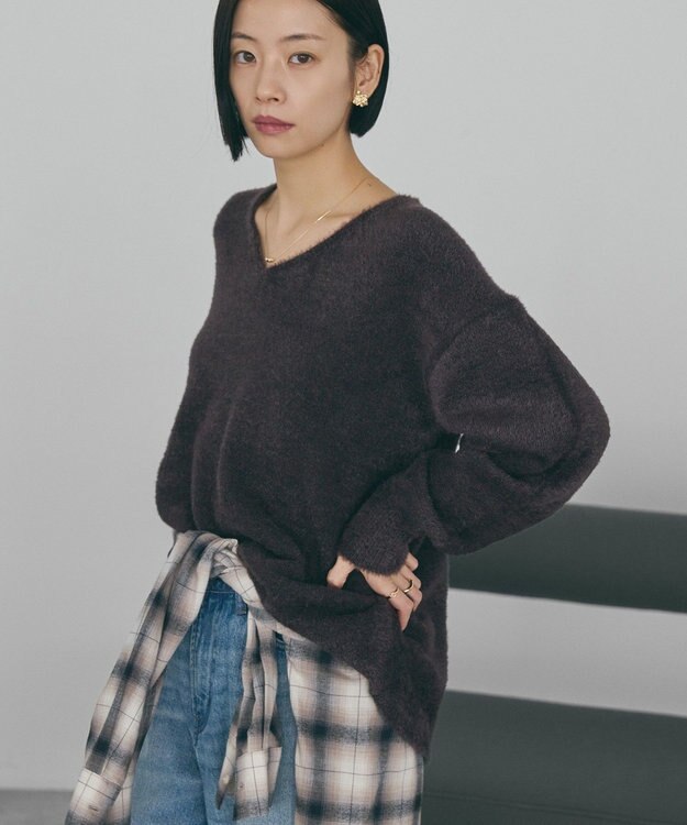 AMERICAN HOLIC Ｖネックフェアリーニットプルオーバー Brown