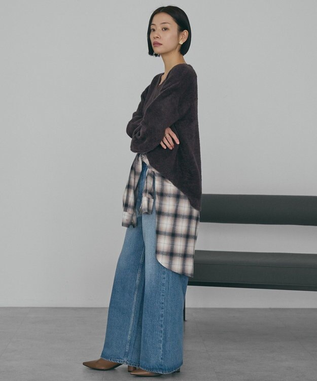 AMERICAN HOLIC Ｖネックフェアリーニットプルオーバー Brown