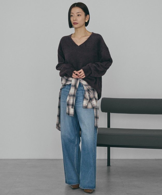 AMERICAN HOLIC Ｖネックフェアリーニットプルオーバー Brown