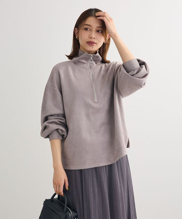 Green Parks ・ＳＵＧＡＲ　ＳＰＯＯＮ　スエードポンチハーフＺＩＰ Gray