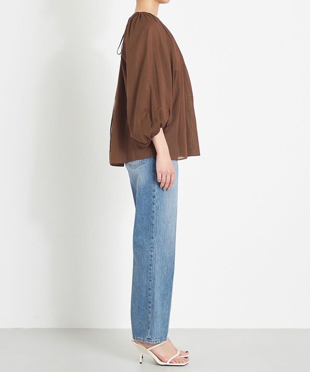 NAVE 【Nave　洗える】ボリュームボイル ブラウス ダークブラウン系