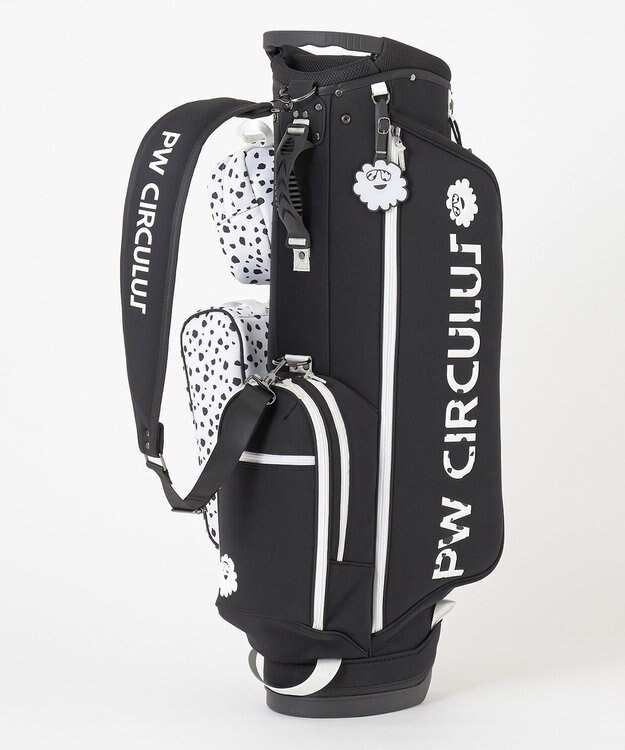 PW CIRCULUS 新作【UNISEX】デタッチャブル キャディバッグ　取っ手付ポーチ・シューズケース付  ゴルフ ブラック系