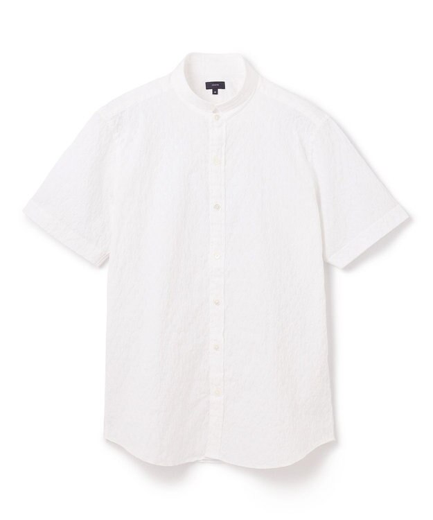 JOSEPH HOMME シガーカッタージャガード　ウイングカラー半袖シャツ ホワイト系