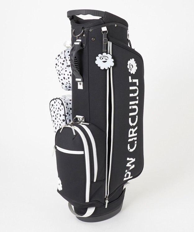 PW CIRCULUS 新作【UNISEX】デタッチャブル キャディバッグ　取っ手付ポーチ・シューズケース付  ゴルフ ブラック系