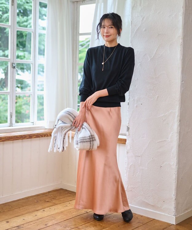 WEGO 【WEB限定/25年秋冬新作/洗濯OK/毛玉レス】ハイネックプルオーバー ブラック