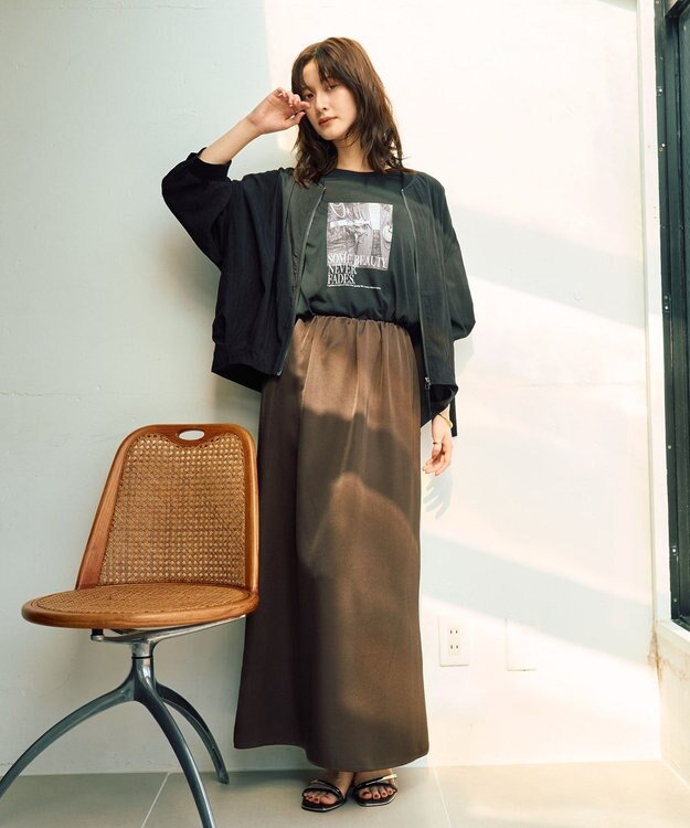 YECCA VECCA 【UVカット/接触冷感/遮熱】COOL5分袖MA-1 Charcoal Gray