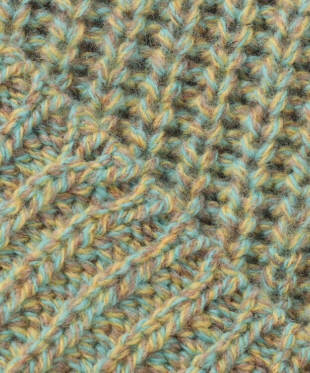 23区 L ウールバルキーカラーミックス ニット グリーン系