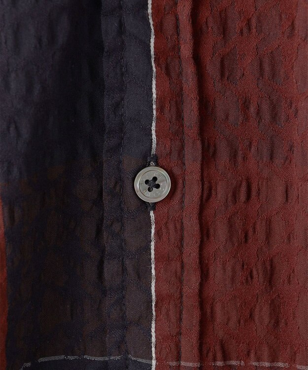 JOSEPH HOMME オーバーチェックジャガードストレッチ　レギュラーカラーシャツ ワイン系3