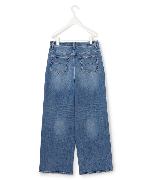 ICB 【WEB限定】【ICB×tamachan_style コラボ】スタイルアップ ワイドデニム ライトインディゴ系