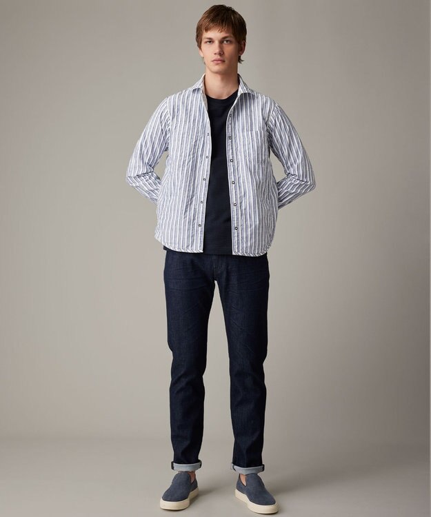 JOSEPH ABBOUD 【キングサイズ・オーガニックコットン使用・日本素材、日本縫製】JOE COTTON サッカー Tシャツ ネイビー系