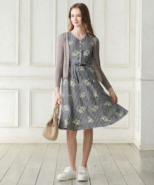 TOCCA 【洗える】MUGET ドレス ネイビー系7