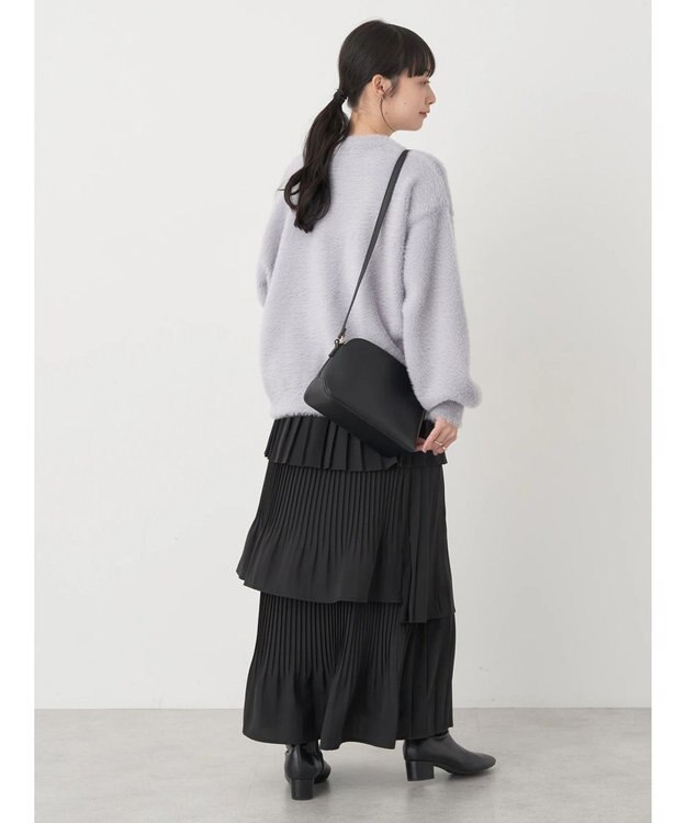 earth music&ecology ミックスプリーツティアードスカート Black