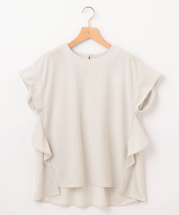 組曲 S 【接触冷感・UVケア】ライトアムンゼンジャージー フリルブラウス サンドベージュ系