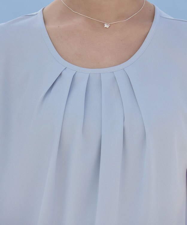 Tiaclasse 【洗える】フレアフレンチチュニックブラウス サックス