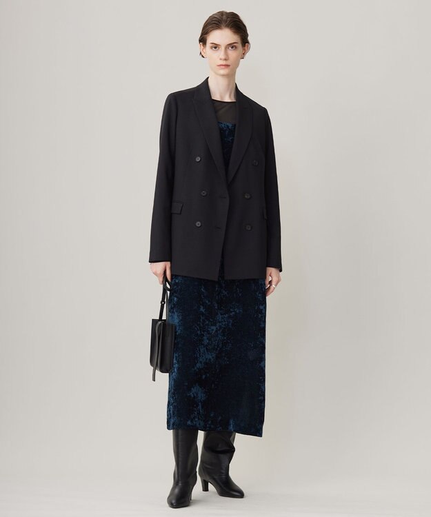 ICB L 【洗える】 マットトリコットチュール シアーカットソー ブラック系