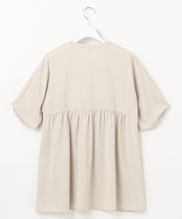 J.PRESS LADIES 【洗える】プレーティング キーネック カットソー ライトグレー系