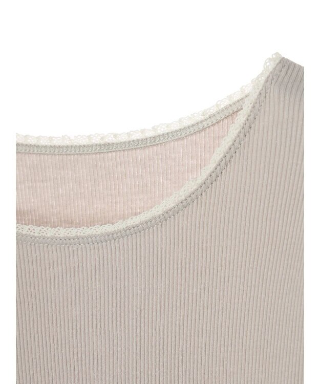 CRAFT STANDARD BOUTIQUE フリルテープリブカットプルオーバー Beige