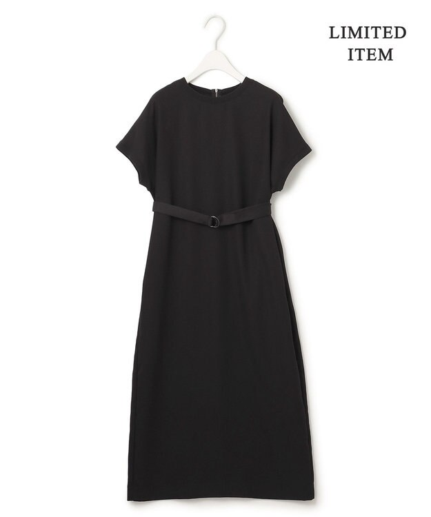 ICB L 【WEB限定・接触冷感・UVケア・速乾・洗える】FluidBackSatin ワンピース ブラック系