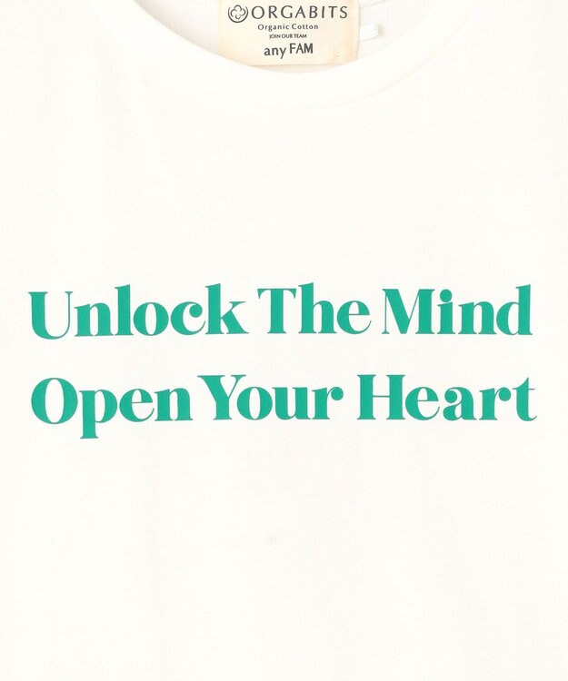 ANY L オーガビッツロゴ・フォトTシャツ オフ×グリーンロゴ