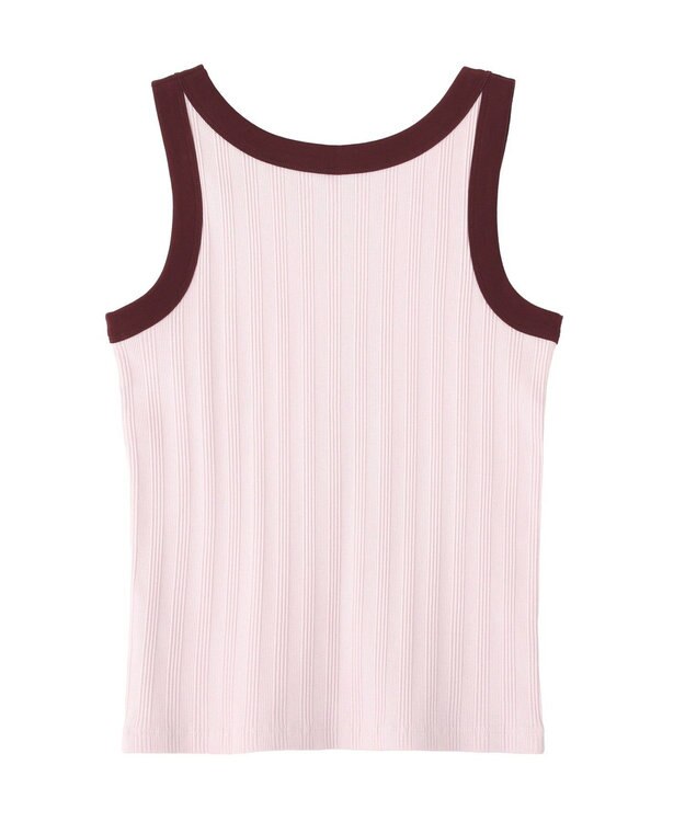 AMERICAN HOLIC ランダムリブ配色タンクトップ Light Pink