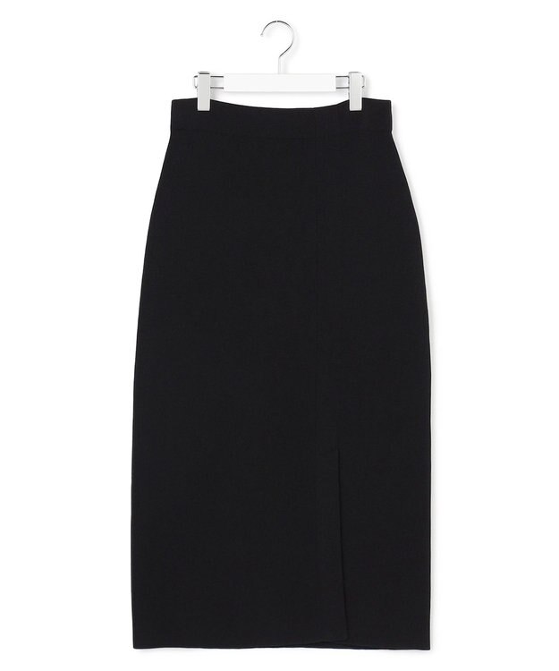 ICB L 【先行予約】コットンポリエステルスムース ニットスカート ブラック