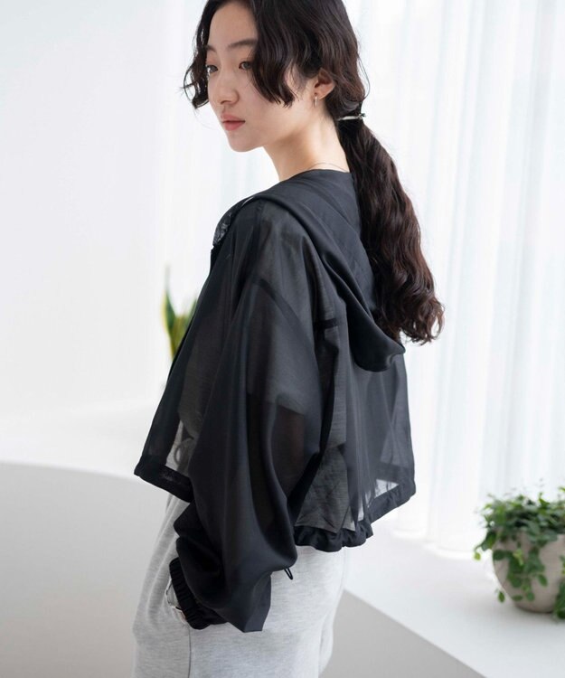 WEGO シアードロストショートパーカー ブラック