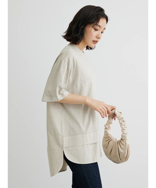 Green Parks ピグメントドッキングチュニック Light Beige