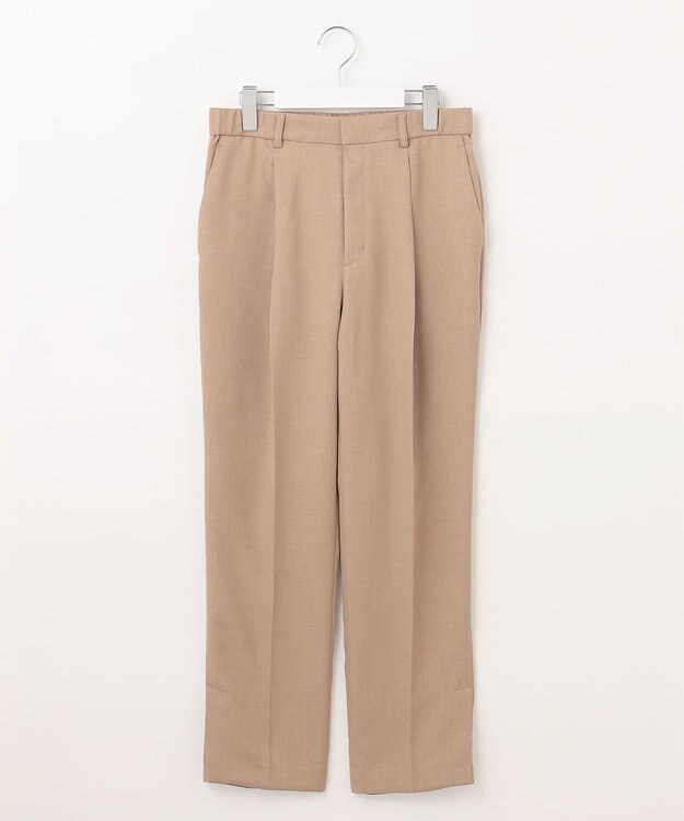 自由区 【接触冷感・速乾・UVケア・撥水・防シワ・XSサイズあり】リネンライクツィルテーパード パンツ キャメル系