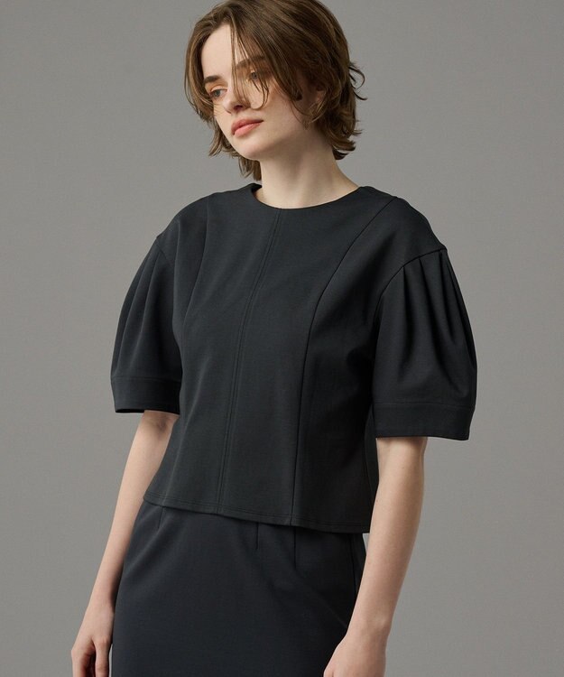 uncrave 【接触冷感・UVカット】ダブルフェイスジャージー 2WAYブラウス（uncrave STANDARD） スレート