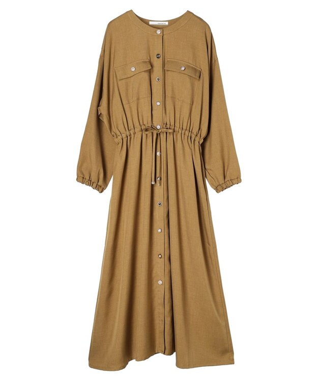 Green Parks ・ＥＬＥＮＣＡＲＥ　ＤＵＥ　イロイロ釦ドロストワンピース Yellow